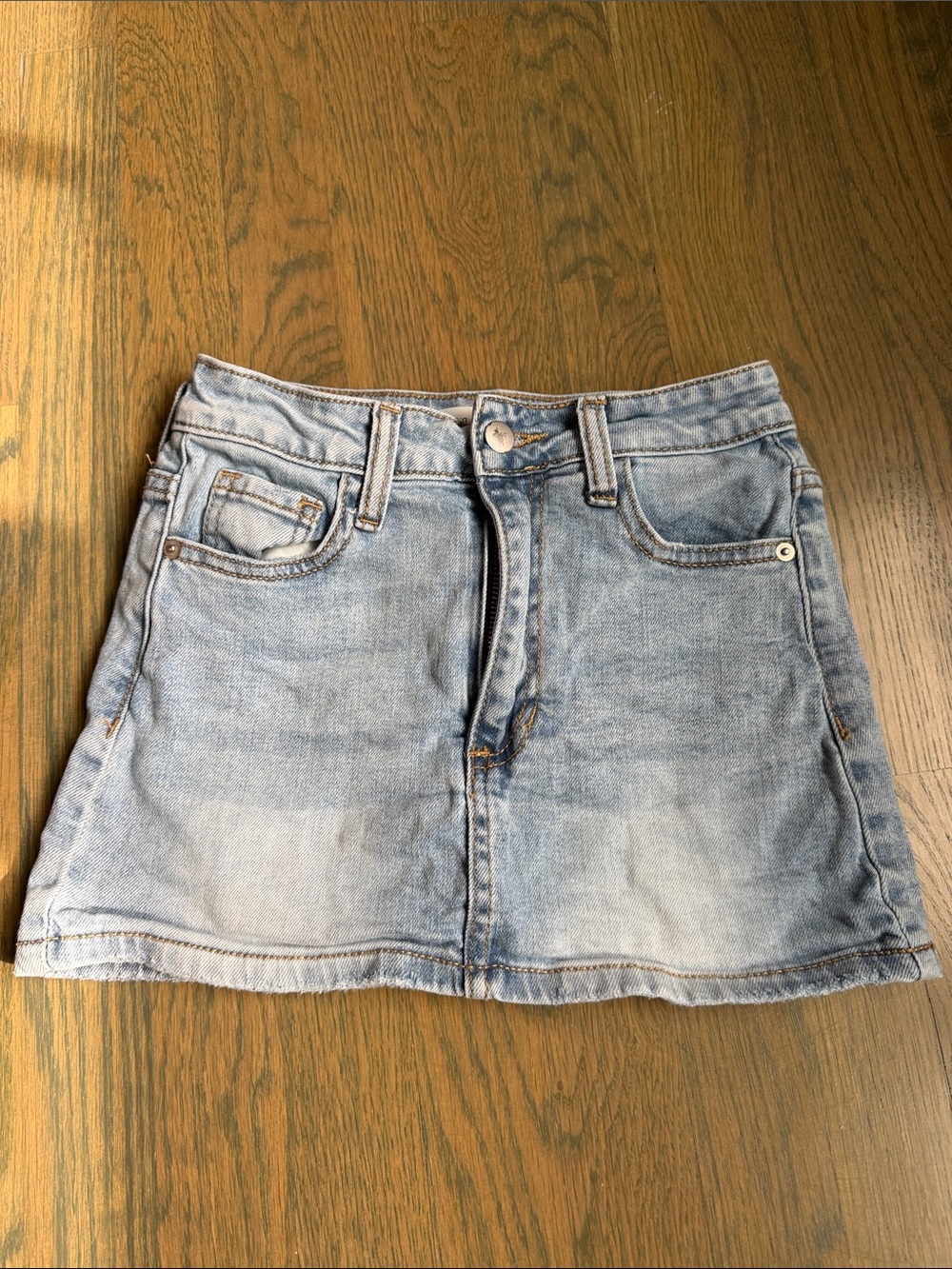Altar'd State Light Wash Denim Mini Skirt